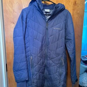 Columbia Quilted Blue Hooded Jacket